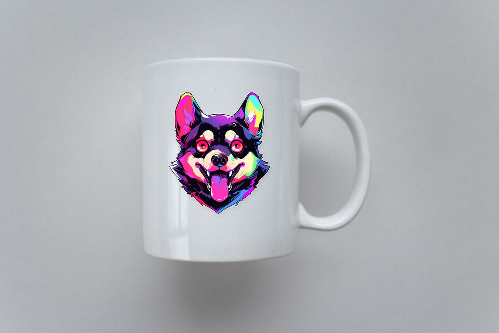 Colorful Dog Head Art Sticker