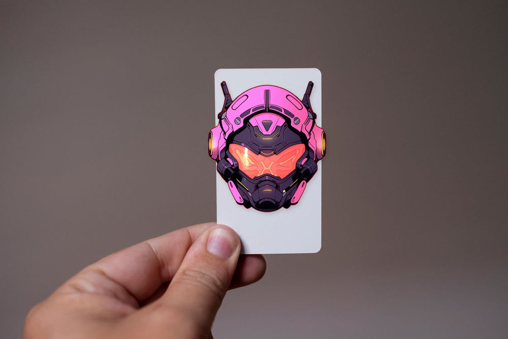 Pink Cyberpunk Helmet Sticker