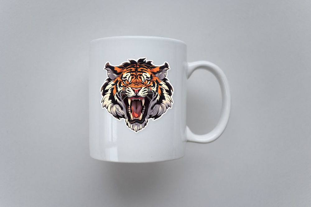 Angry Tiger Head Art Sticker