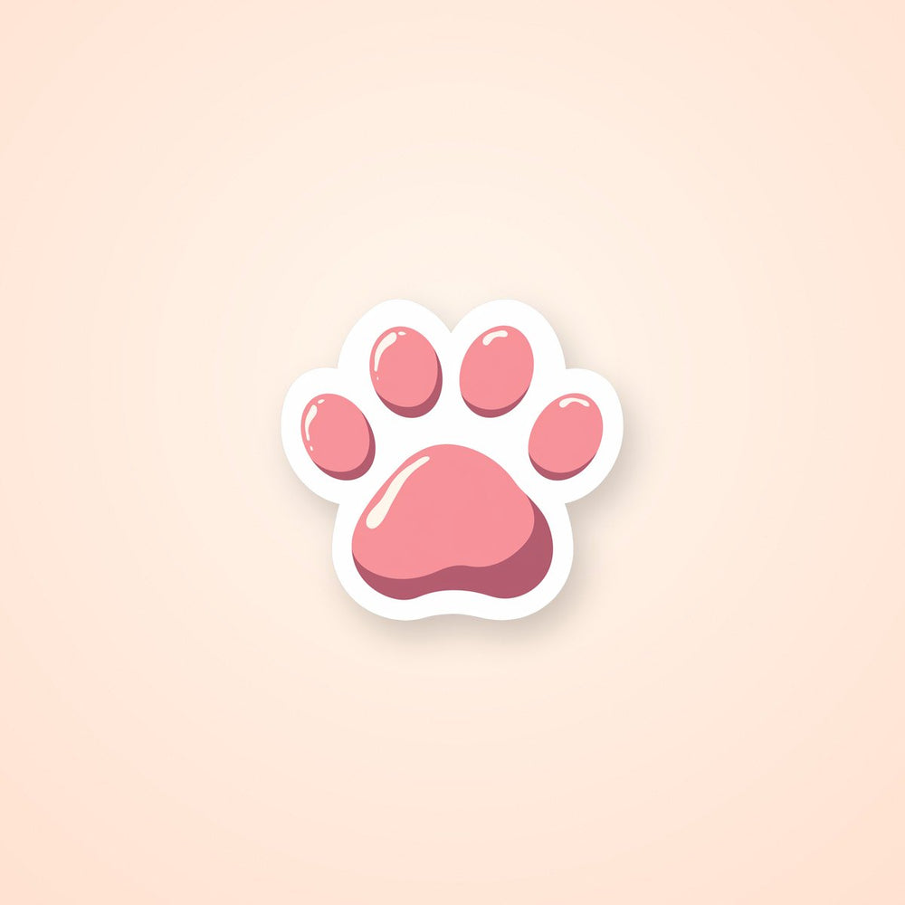 Pink Cute Paw Sticker