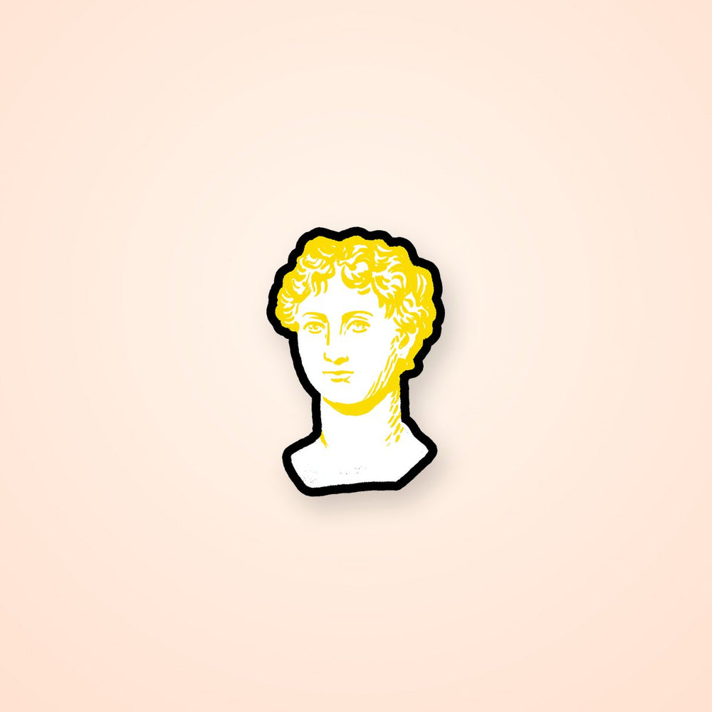 Classical David Bust Yellow Line Art Sticker