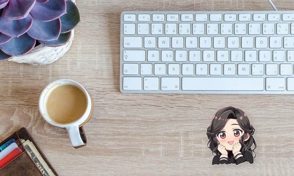 Anime Girl with Lovestruck Look Sticker