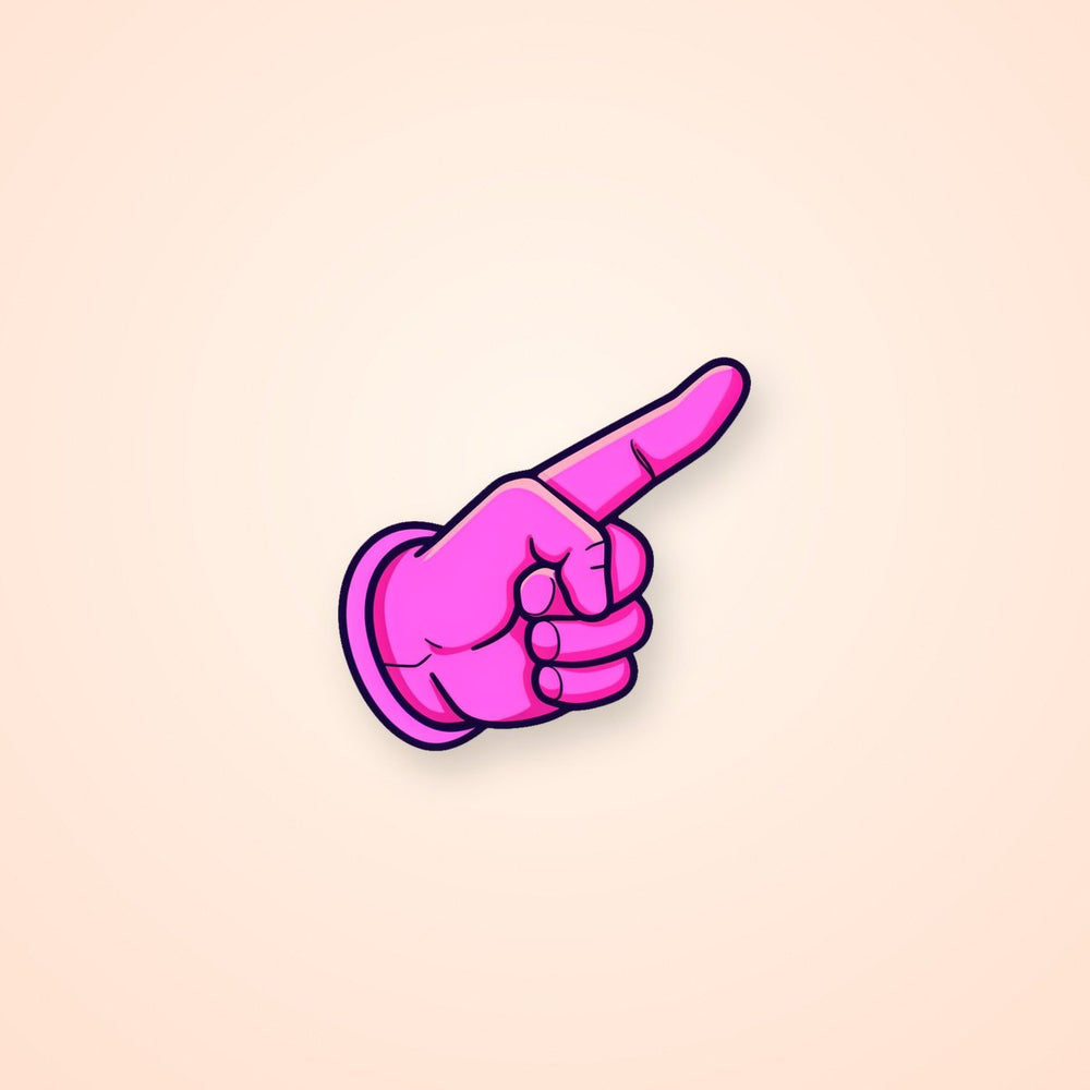 Pink Pointing Hand Sticker