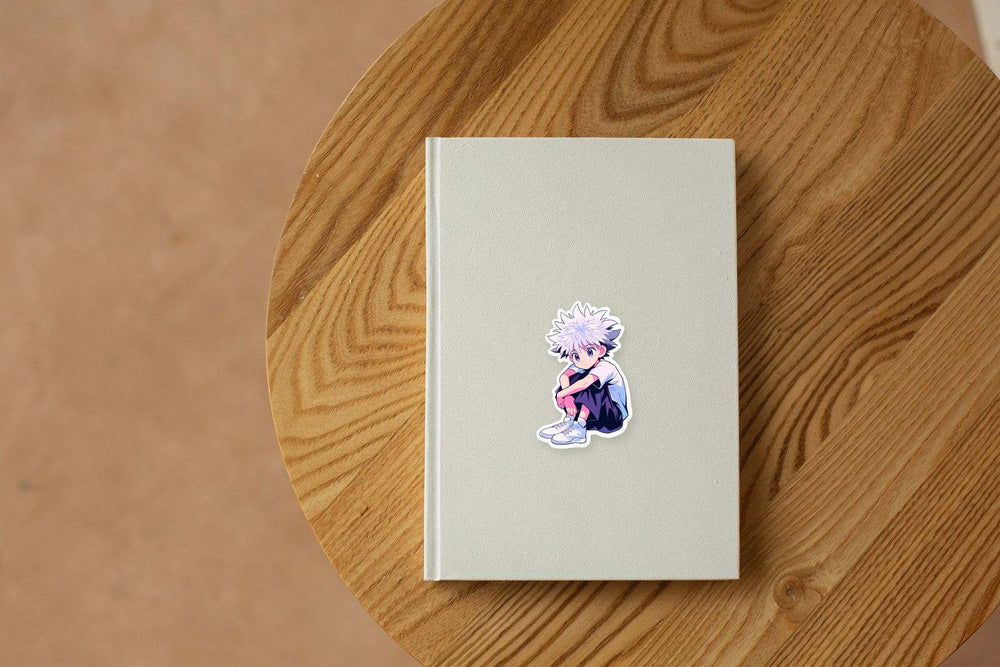 Aesthetic Killua Zoldyck Sitting Sticker