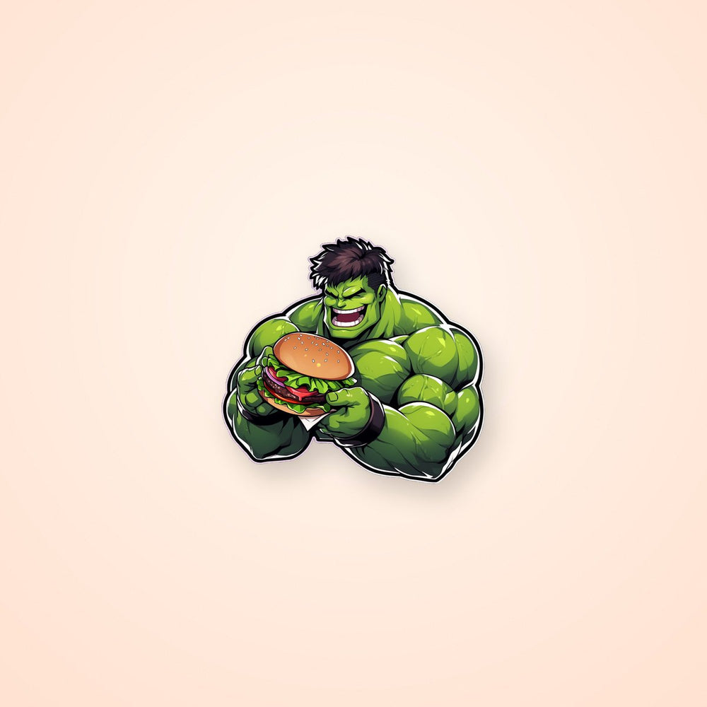Marvel Hulk with Burger Sticker