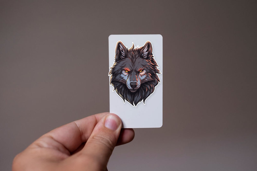 Black Wolf Head Sticker
