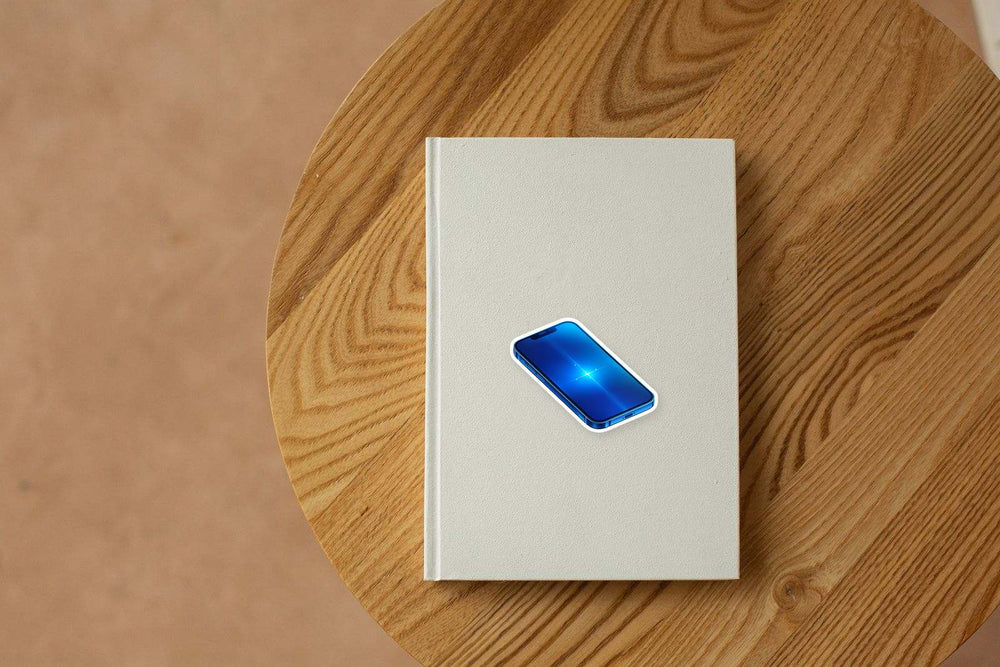 Blue Iphone Screen Glow Tech Sticker