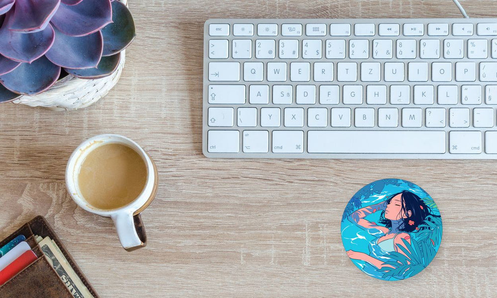 Anime Girl Swimming Pool Aesthetic Sticker