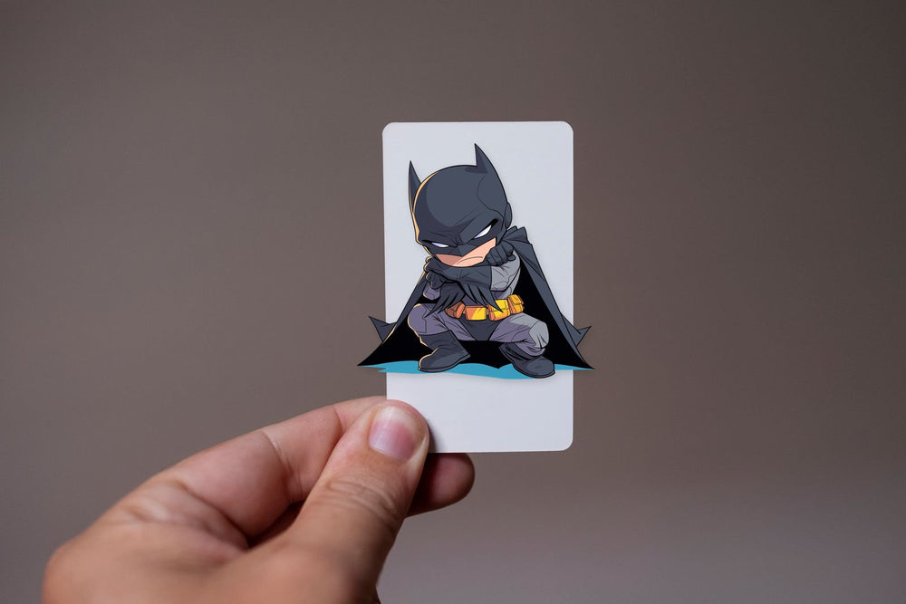Batman Squatting Chibi Style Sticker