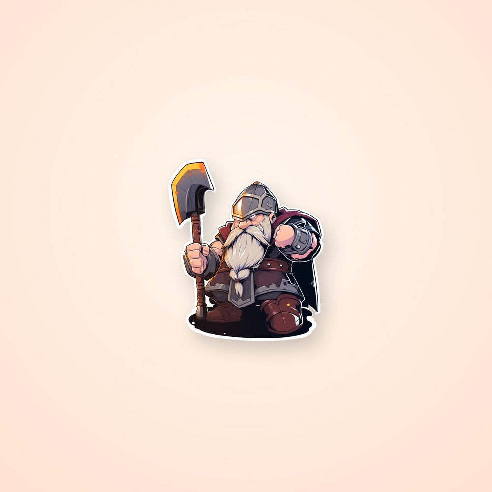 Aesthetic Dwarf with a Hammer Sticker