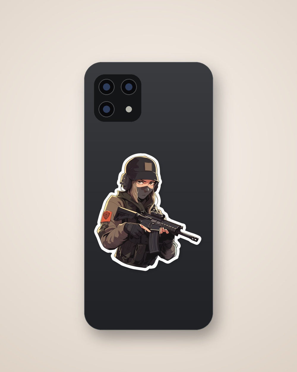 Army Girl with Guns Sticker