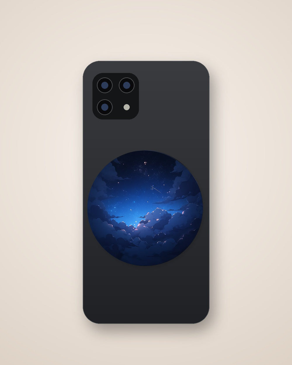 Night Sky & Clouds Round Sticker