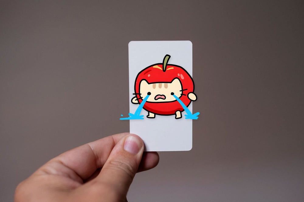 Crying Apple Cat Sticker