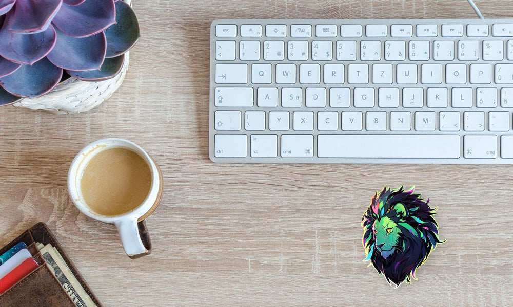 Colorful Lion Head Art Sticker
