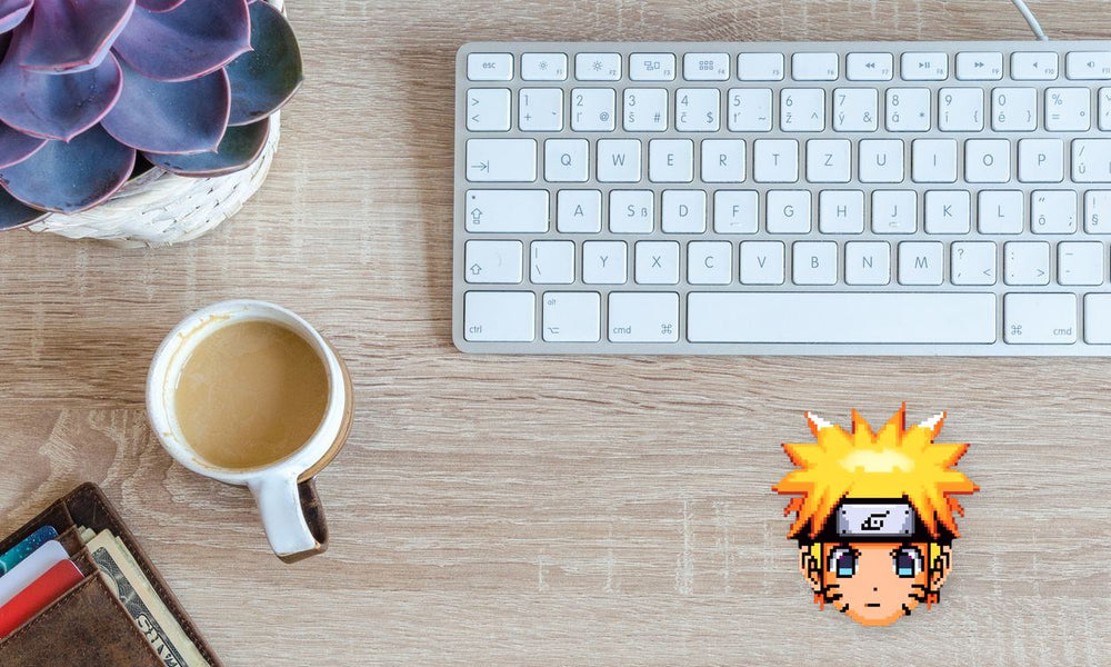 Pixel Naruto Uzumaki Head Sticker