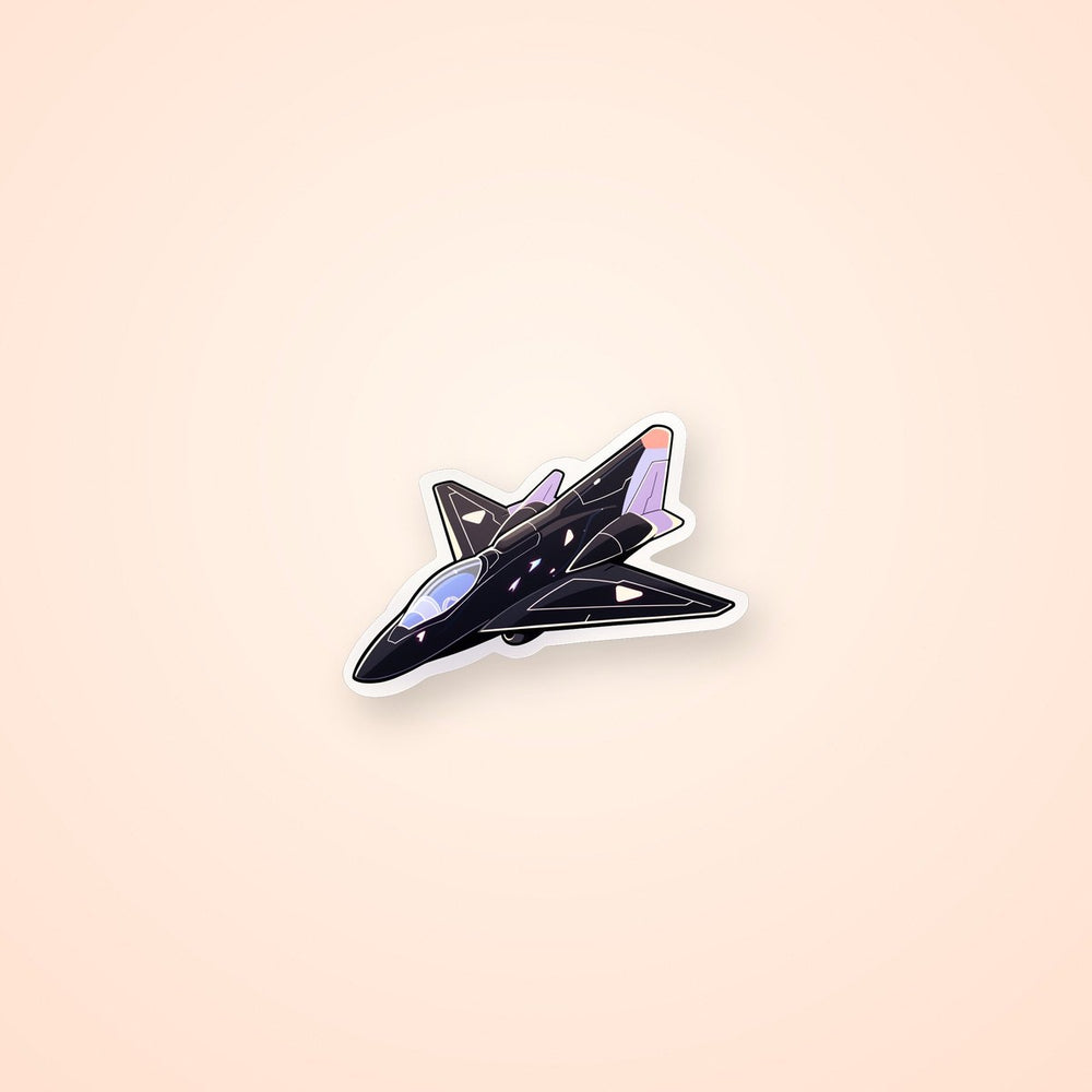 Black Fighter Jet Art Sticker