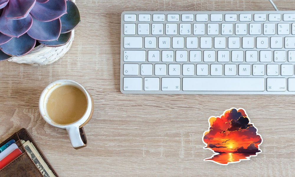 Aesthetic Orange Sea Sunset Sticker