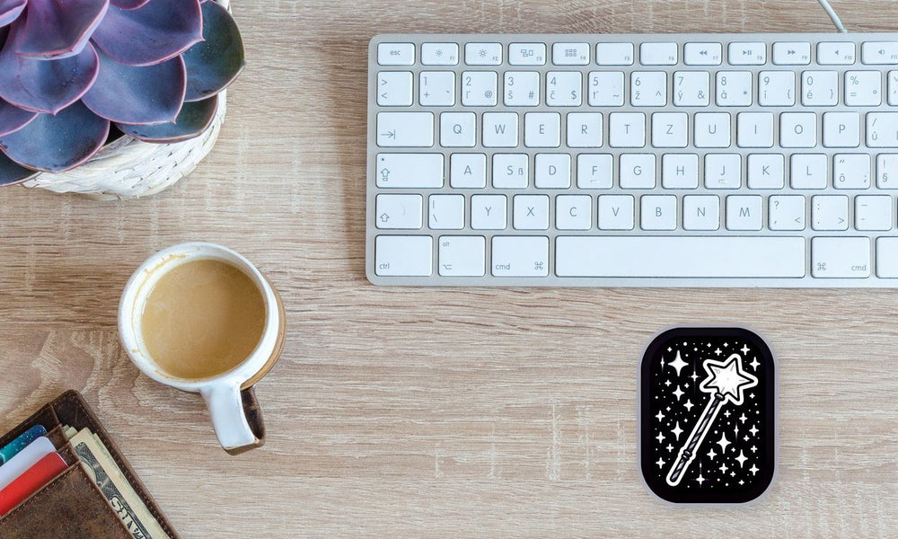 Magic Wand Black & White Sticker