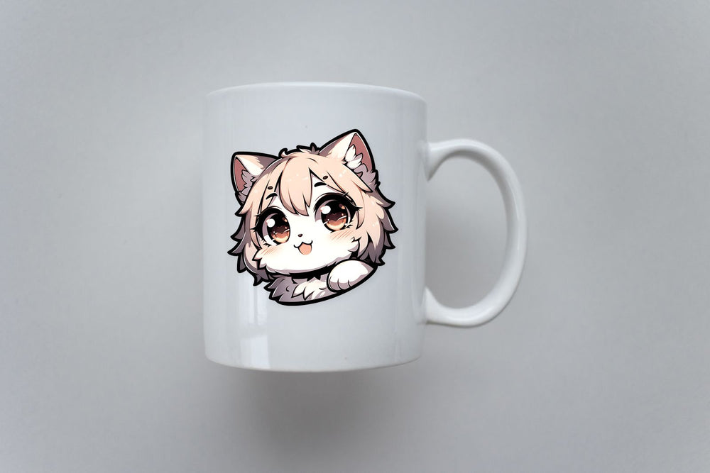Cute Cat with Hair Sticker