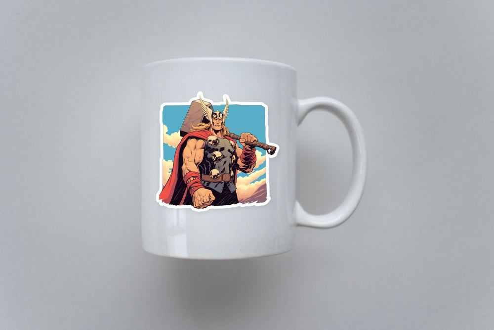 Thor Retro Comic Mighty Hammer Sticker