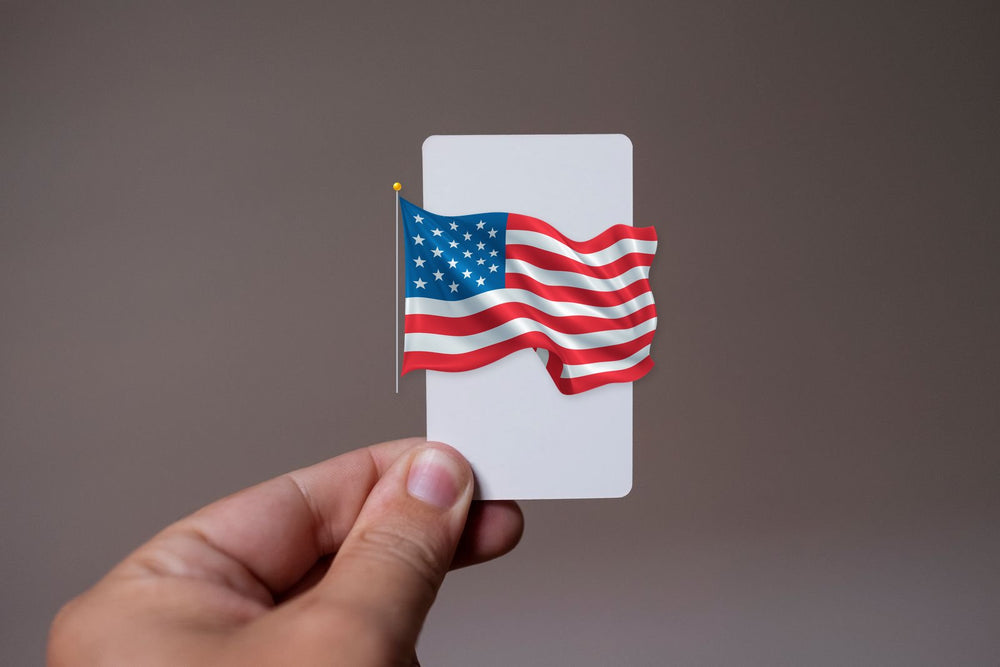 Waving USA Flag Sticker