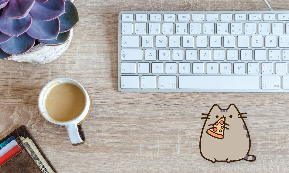 Pusheen the Cat Eating Pizza Sticker