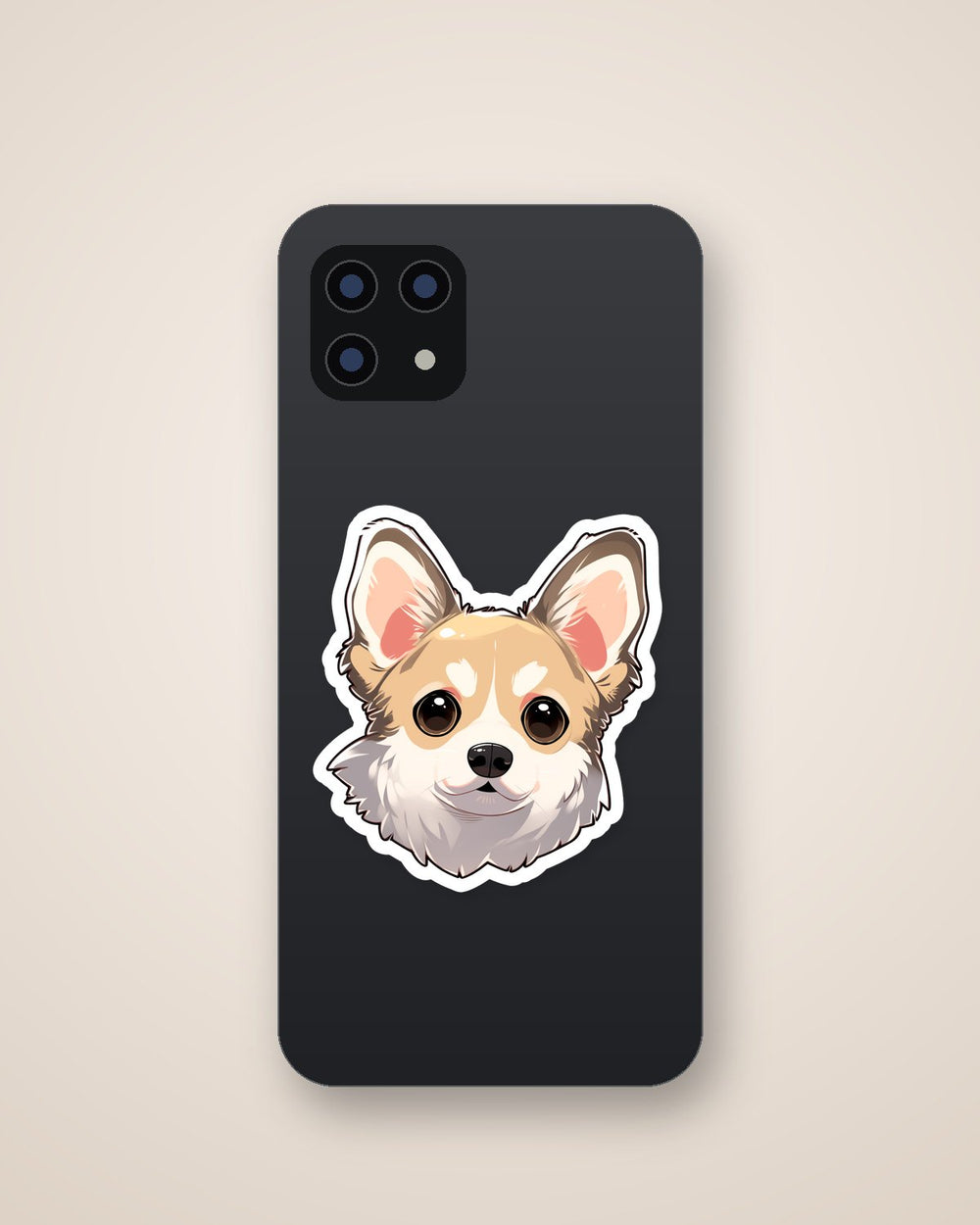 Blond Chihuahua Dog Head Sticker