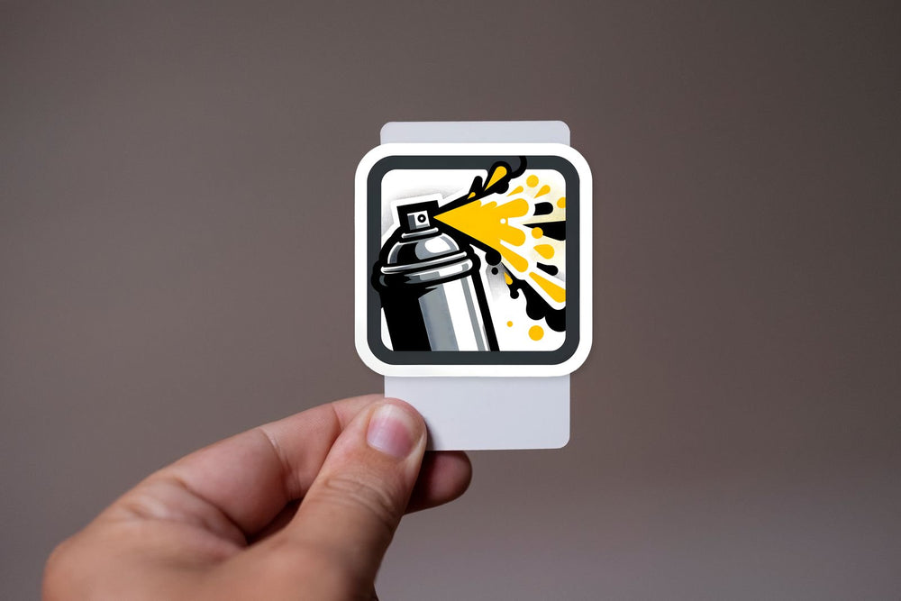 Yellow Spray Paint Can Sticker