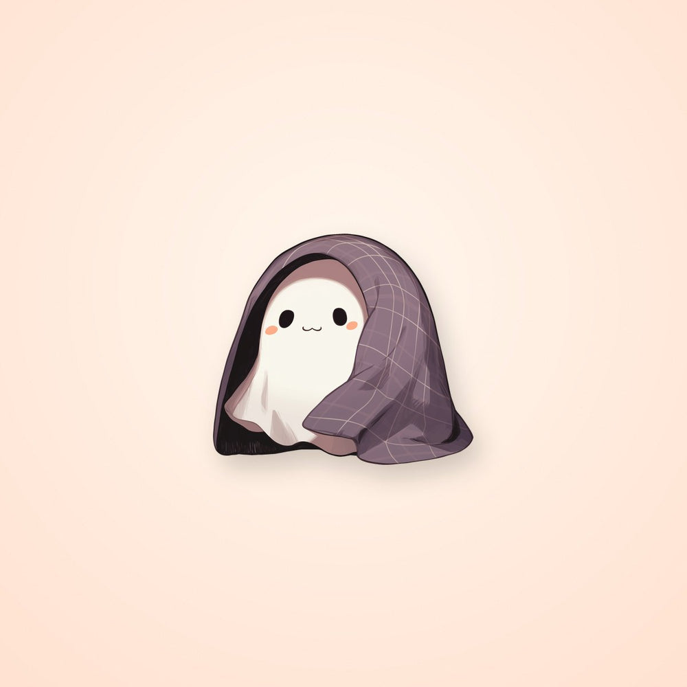 Cute Ghost Under Blanket Sticker