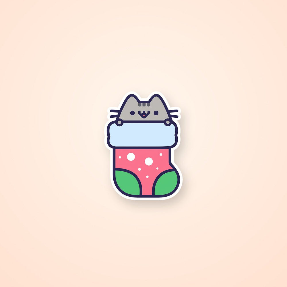 Pusheen Cat in Cozy Winter Socks Sticker