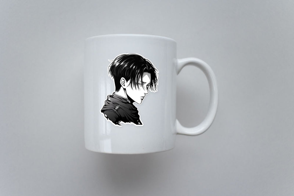 Aot Levi Ackerman B&W Manga Sticker