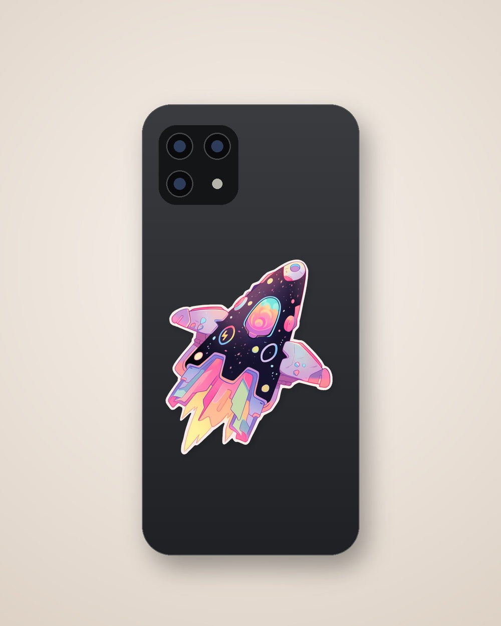 Pastel Galactic Spaceship Sticker