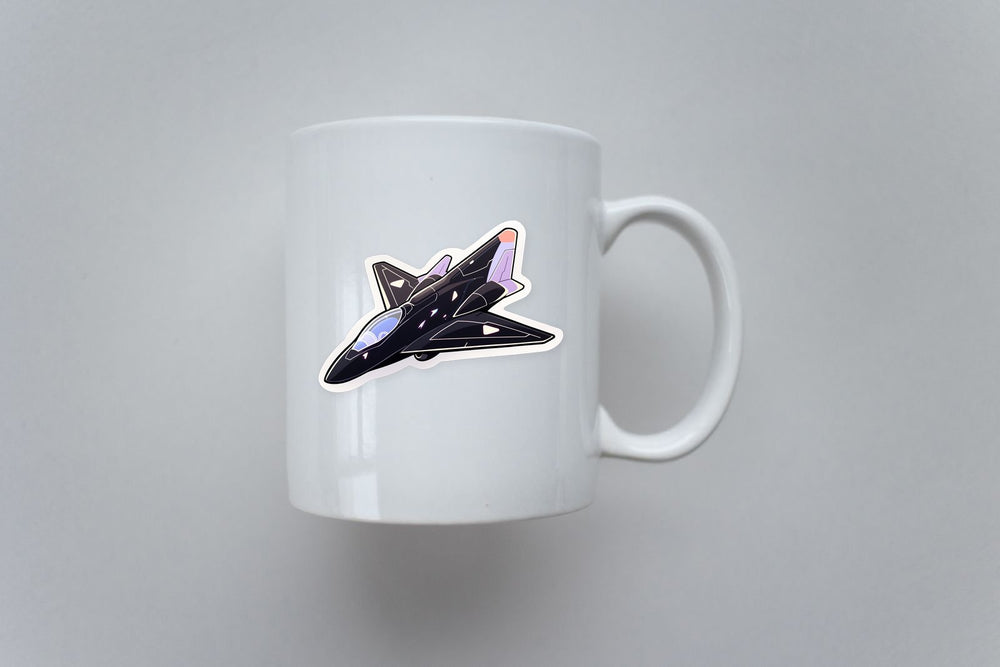 Black Fighter Jet Art Sticker