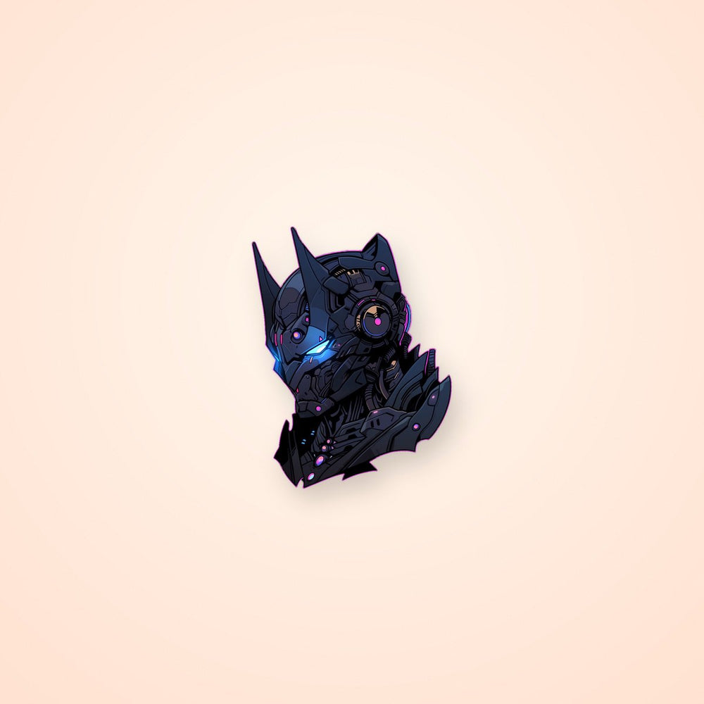 Cyber Batman Head Pink Stroke Sticker