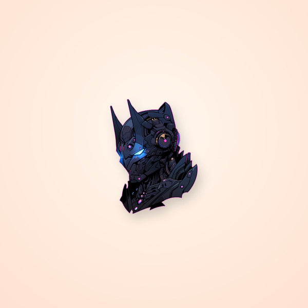 Cyber Batman Head Pink Stroke Sticker