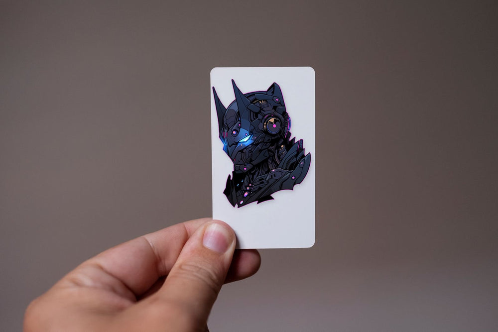 Cyber Batman Head Pink Stroke Sticker