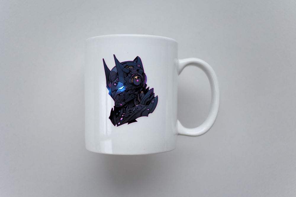 Cyber Batman Head Pink Stroke Sticker