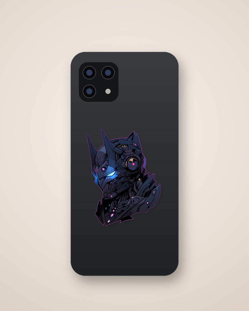 Cyber Batman Head Pink Stroke Sticker