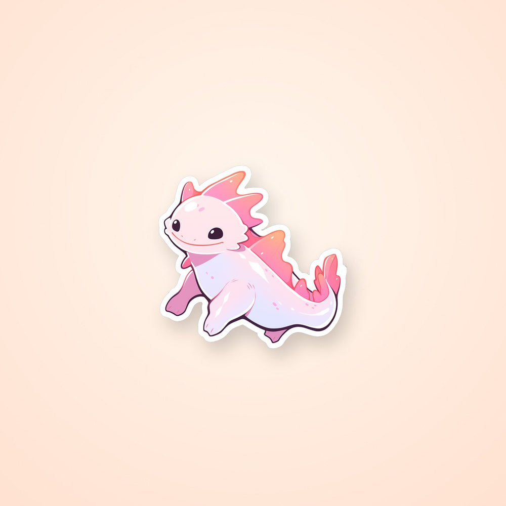 Pink Kawaii Axolotl Sticker
