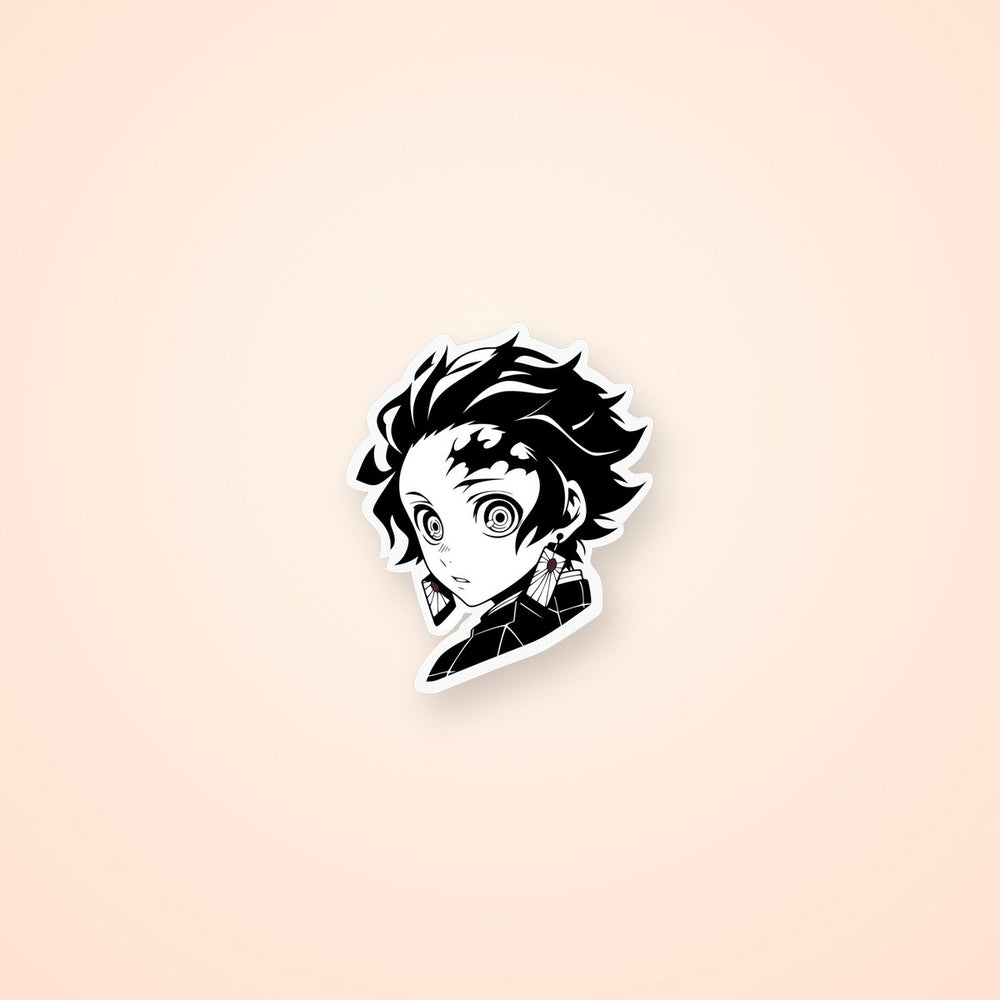 Demon Slayer Tanjiro Black & White Sticker