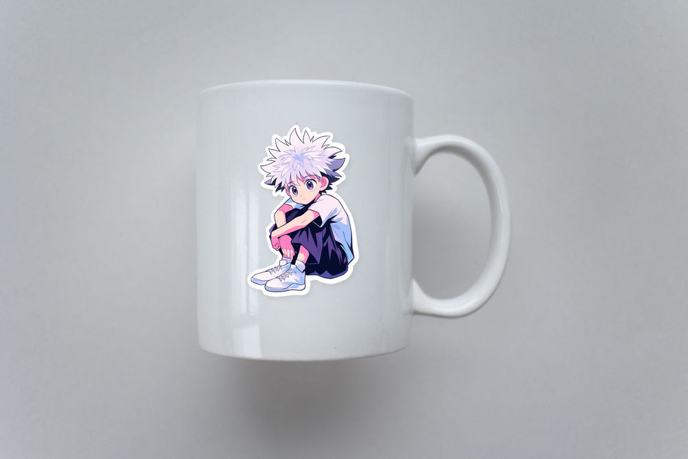 Aesthetic Killua Zoldyck Sitting Sticker