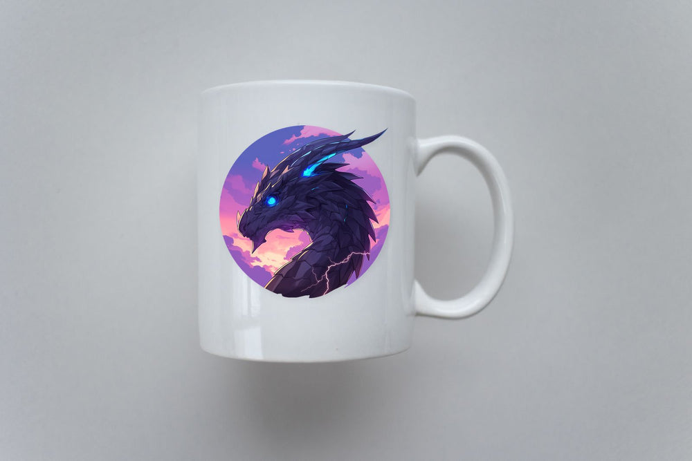 Fantasy Purple Dragon Round Sticker