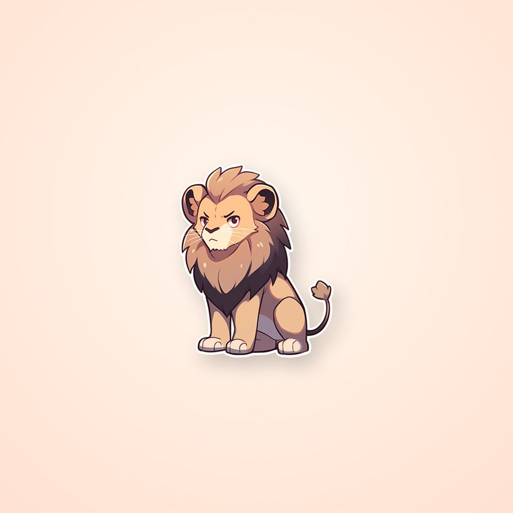 Cute Drawn Lion Sticker
