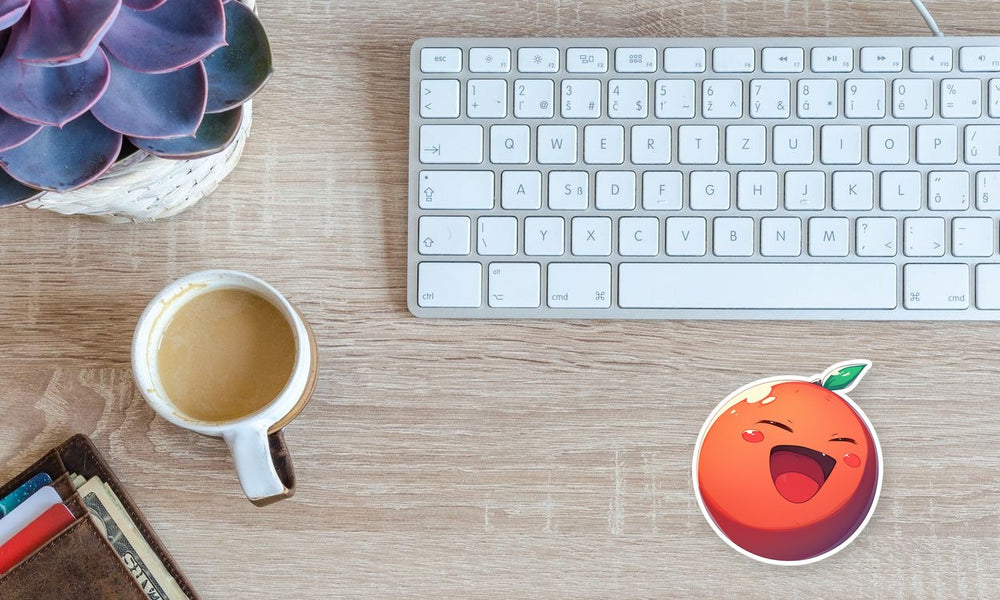 Funny Citrus Face Cartoon Sticker