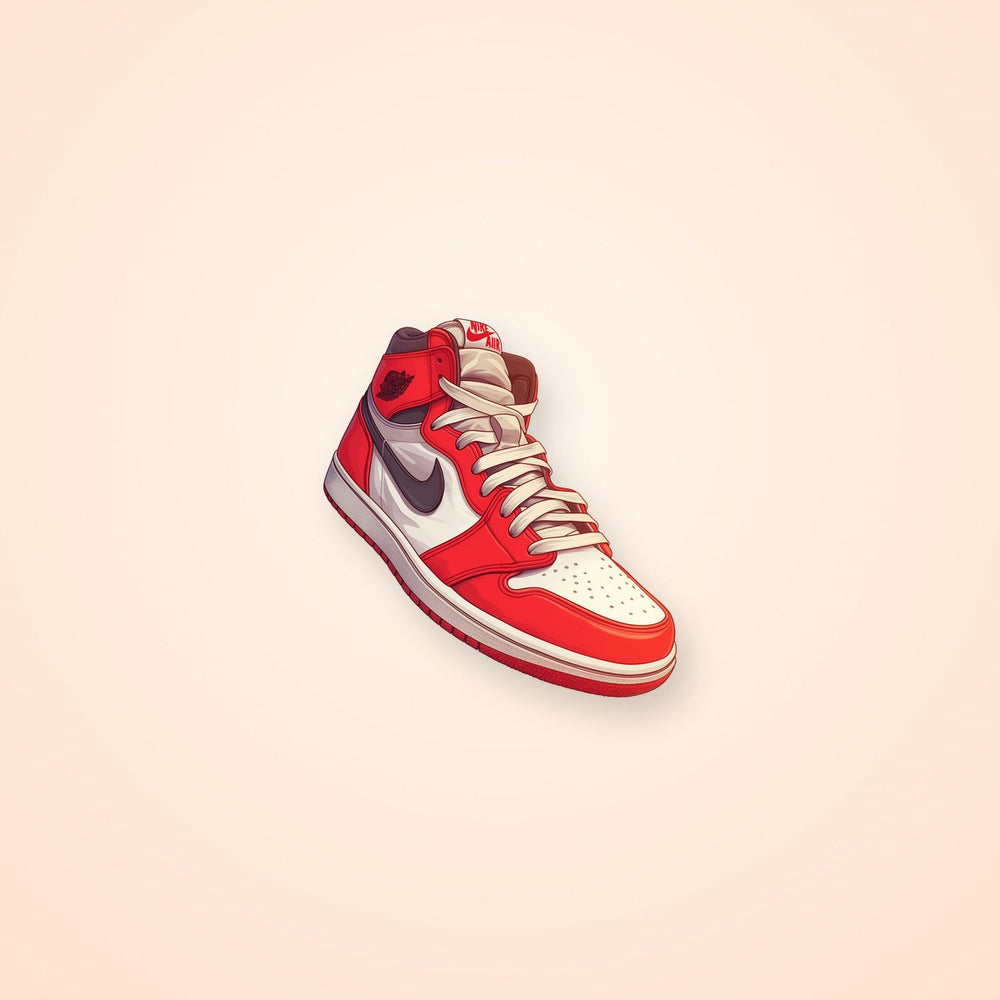 Red White Nike Jordan Sneaker Sticker
