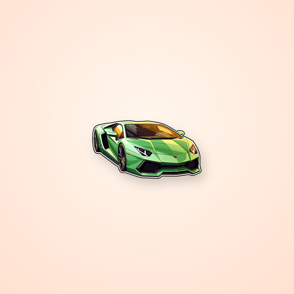 Green Lamborghini Aventador Sticker