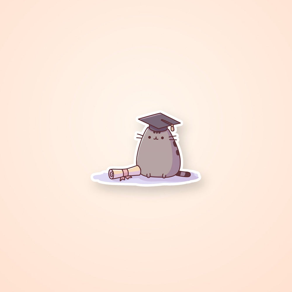 Pusheen Graduation Cap Diploma Sticker
