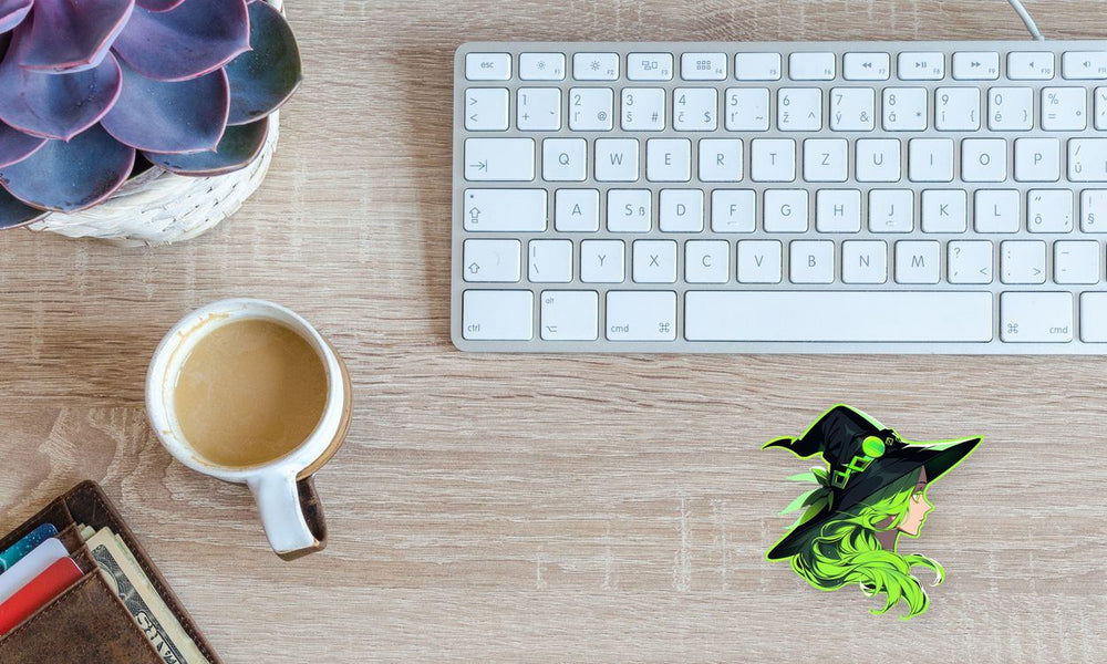 Green Witchy Anime Girl Sticker