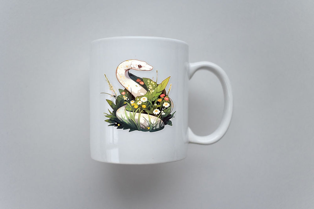 White Snake in the Grass Sticker