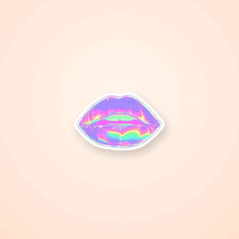 Holographic Rainbow Lips Sticker
